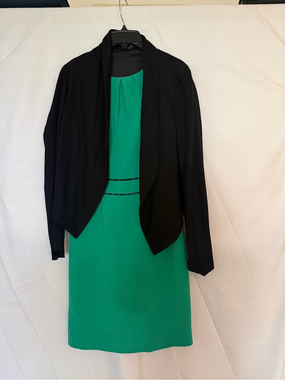 Scandal/Theory Bundle; Scandal Green Dress with Black Lace paired with Theory Bl